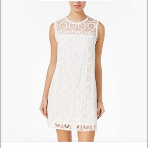 CITY STUDIOS JUNIORS LACE SHIFT DRESS, WHITE